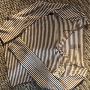 Pink Republic Beige and White Striped Top